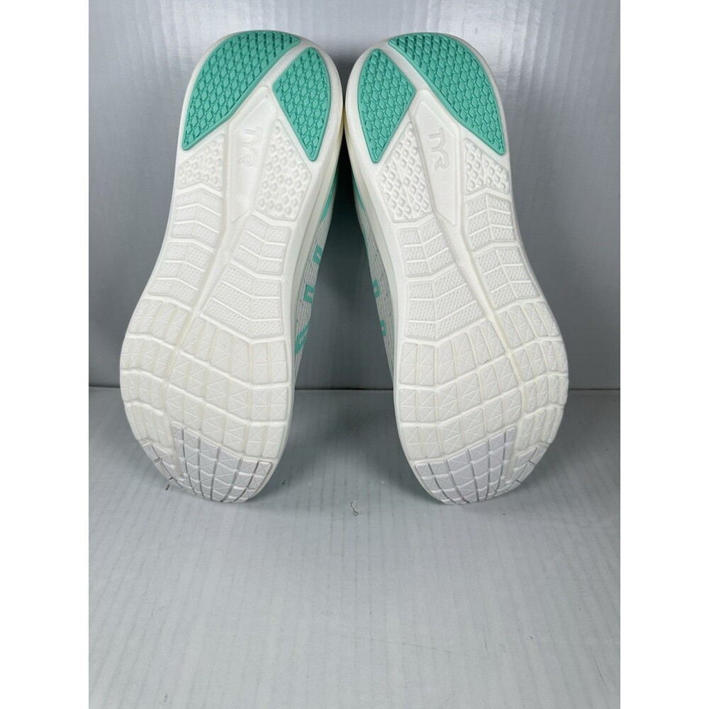 Size 9.5 TYR SR-1 Tempo White Aqua Athletic Running Training Gym Shoes Mens NEW - Picture 7 of 8